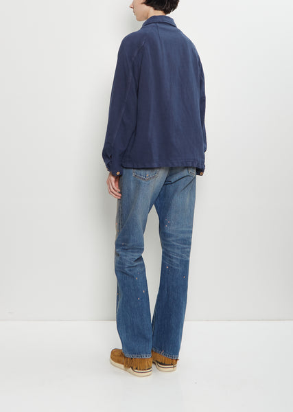 Coverall Moleskin Jacket — Blue – La Garçonne