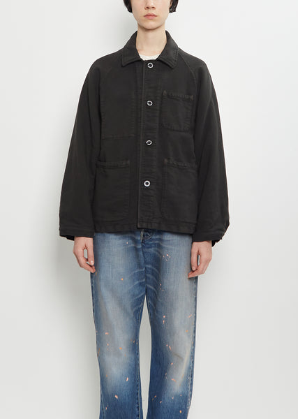 Coverall Moleskin Jacket — Black – La Garçonne