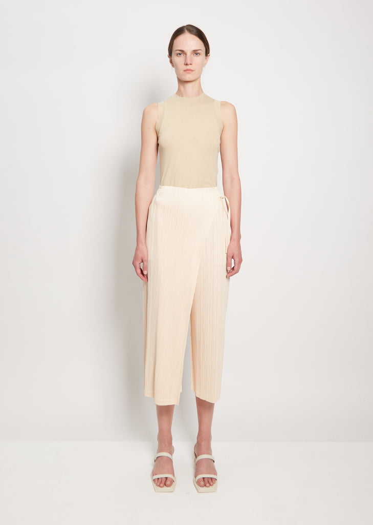 Pleated Wrap Front Pant