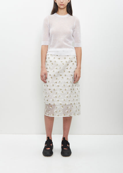 スカート CECILIE BAHNSEN Olive green polyester blend Allegra skirt ALLEGRA | SKIRT KADO FIL-COUP… WHITE/OLIVE