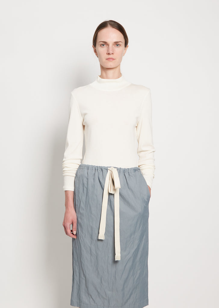Cotton Jersey Turtleneck — Light Cream