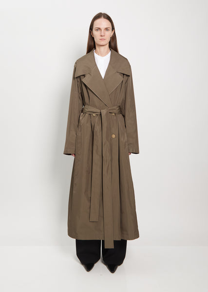 【関税&送料込】The Row Cappotto Taupe Adia oversized belted cashmere coat | THE ROW | NET-A
