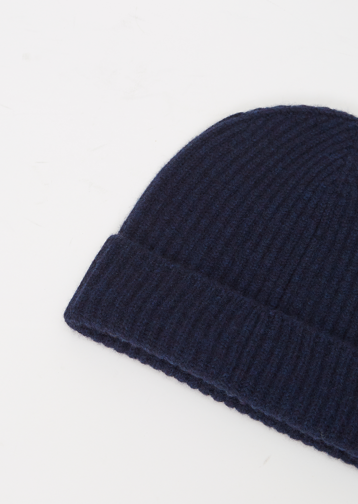 Lounge Ribbed Beanie — Ink Marl