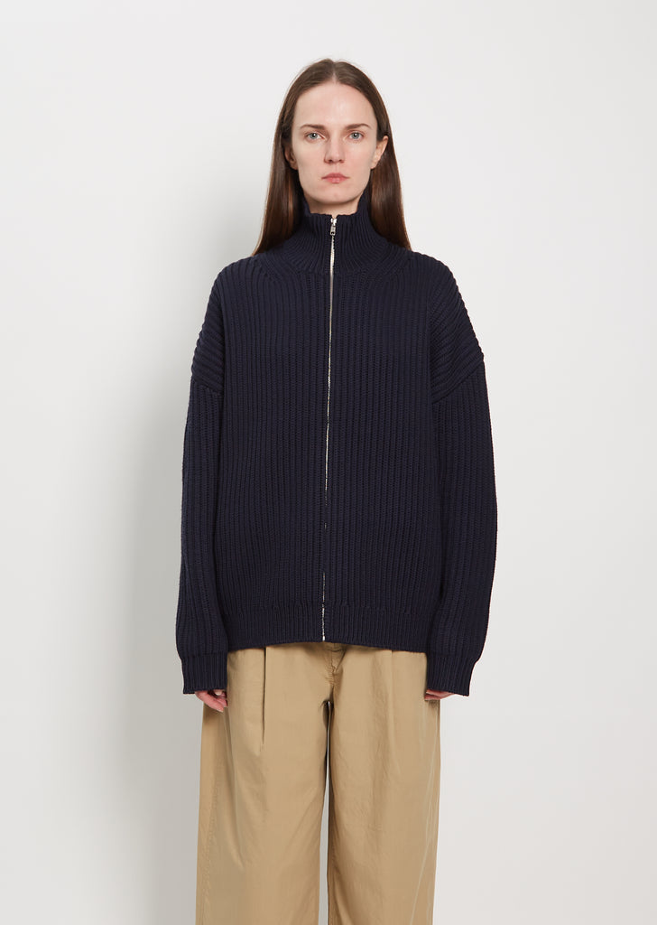 High Neck Zip Cardigan