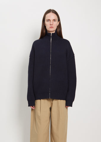 High Neck Zip Cardigan
