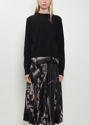 Paisley Print x Wool Knit Pullover