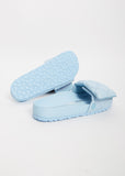 Sylt Padded Leather Slides — Powder Blue
