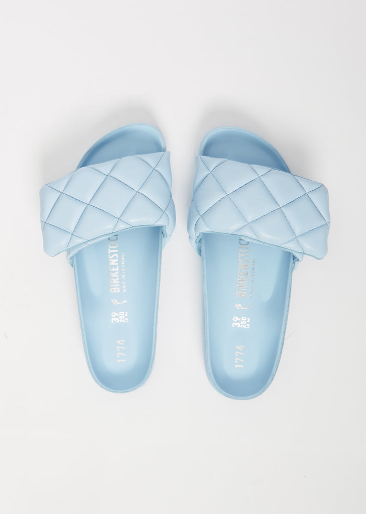 Sylt Padded Leather Slides — Powder Blue