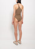 Twist-Strap One-Shoulder Swimsuit