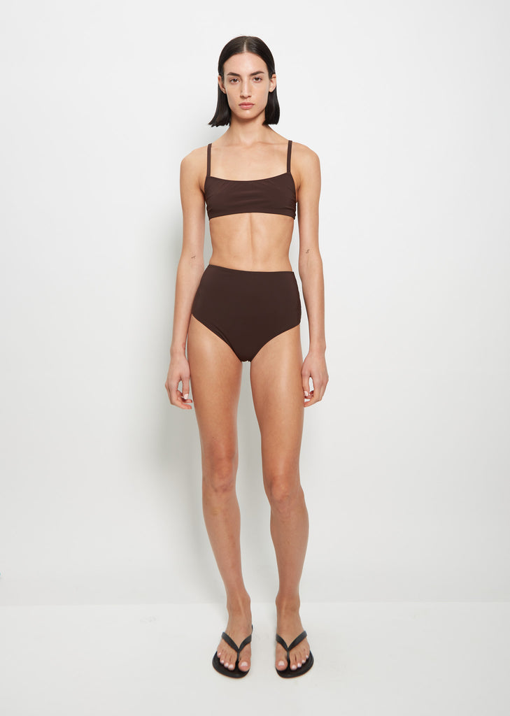Undici High Waist Bikini — Brown
