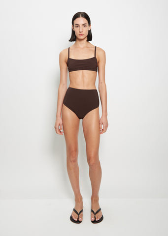 Undici High Waist Bikini — Brown
