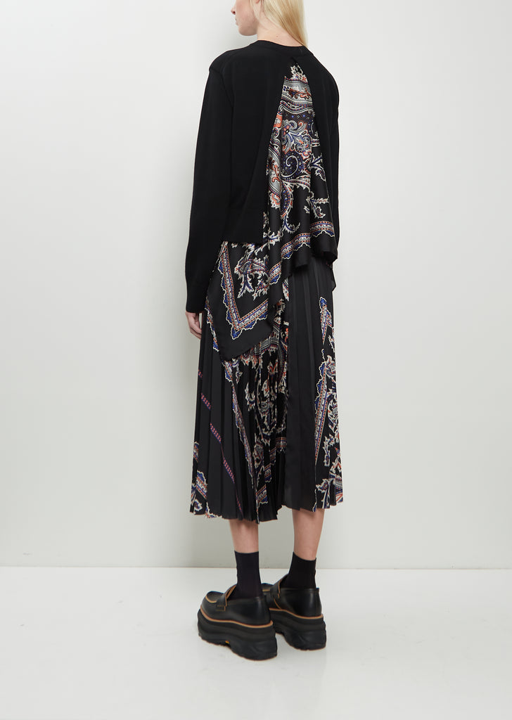 Paisley Print x Wool Knit Pullover