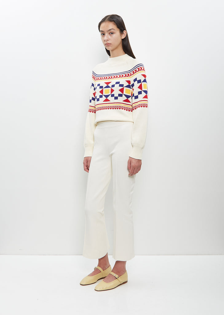 Stretch Cotton Kick Pant — Ecru
