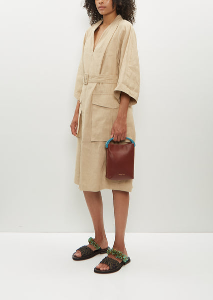 DRIES VAN NOTEN ブラウンレザー ボディバッグ Leather bucket bag - Spring-Summer Men | Dries Van Noten