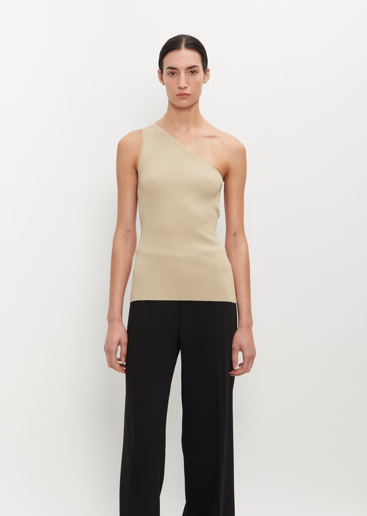 One-Shoulder Ribbed Top
