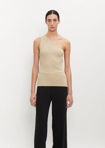 One-Shoulder Ribbed Top