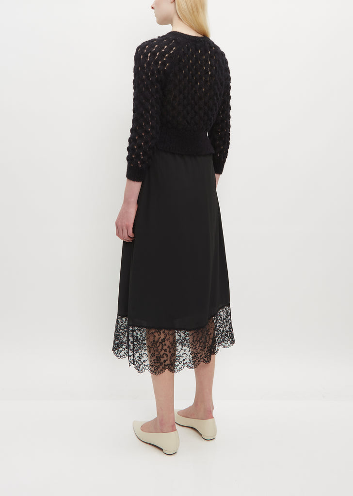 LS Bubble Knit Cardigan w/ Bow Detail