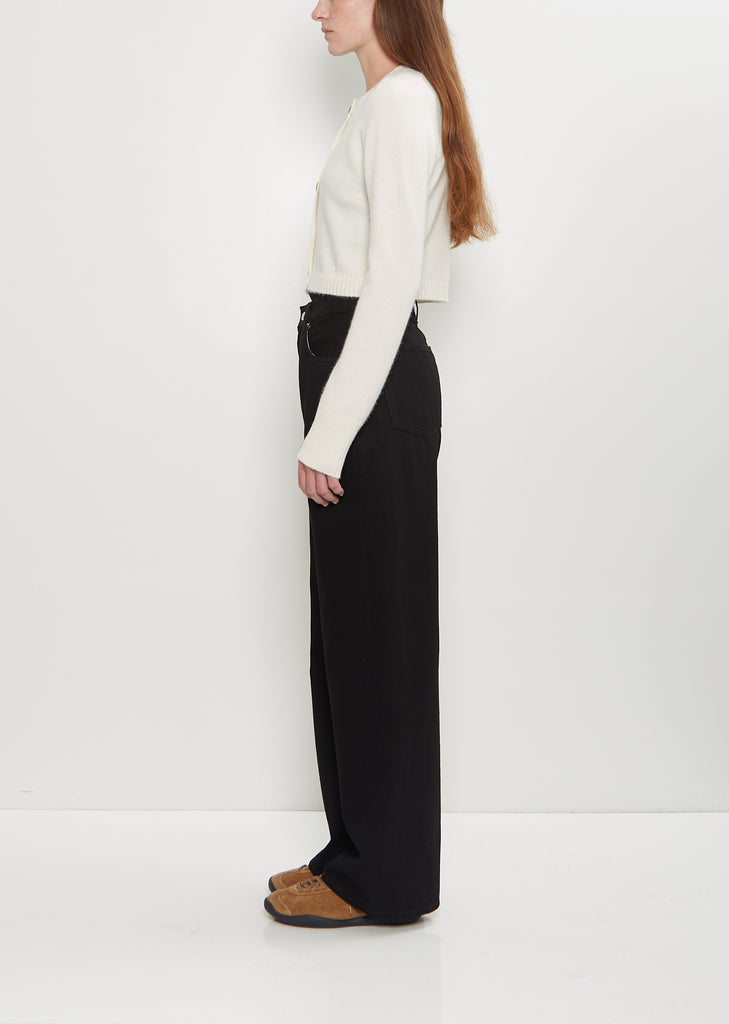 Zephir Cashmere Cropped Cardigan — Ivory