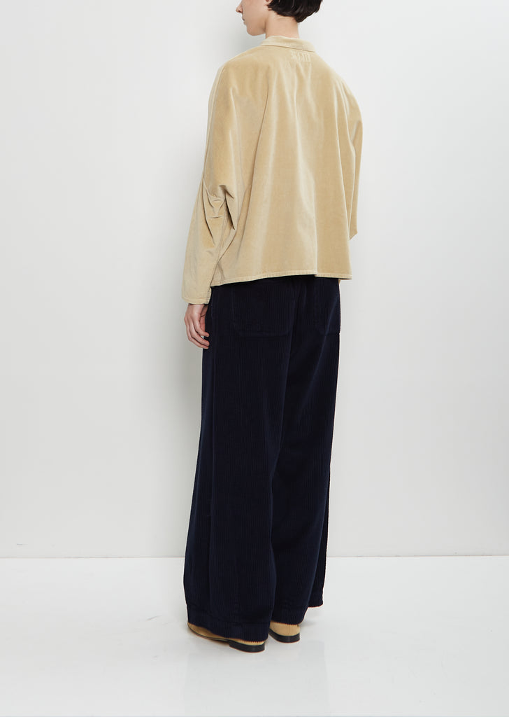 Tina Cotton Velvet Shirt — Cemento