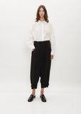 Gathered Hem Belted Pants — Black