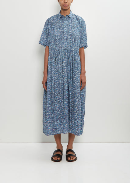 ワンピース toujours classic gathered dress grey toujours classic gathered dress grey