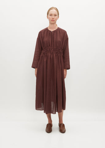 Botanical Dye Gathered Dress — Rose