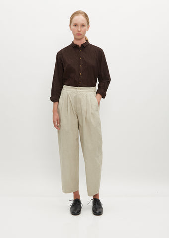 Cotton Ramie Tapered Pants — Ivory