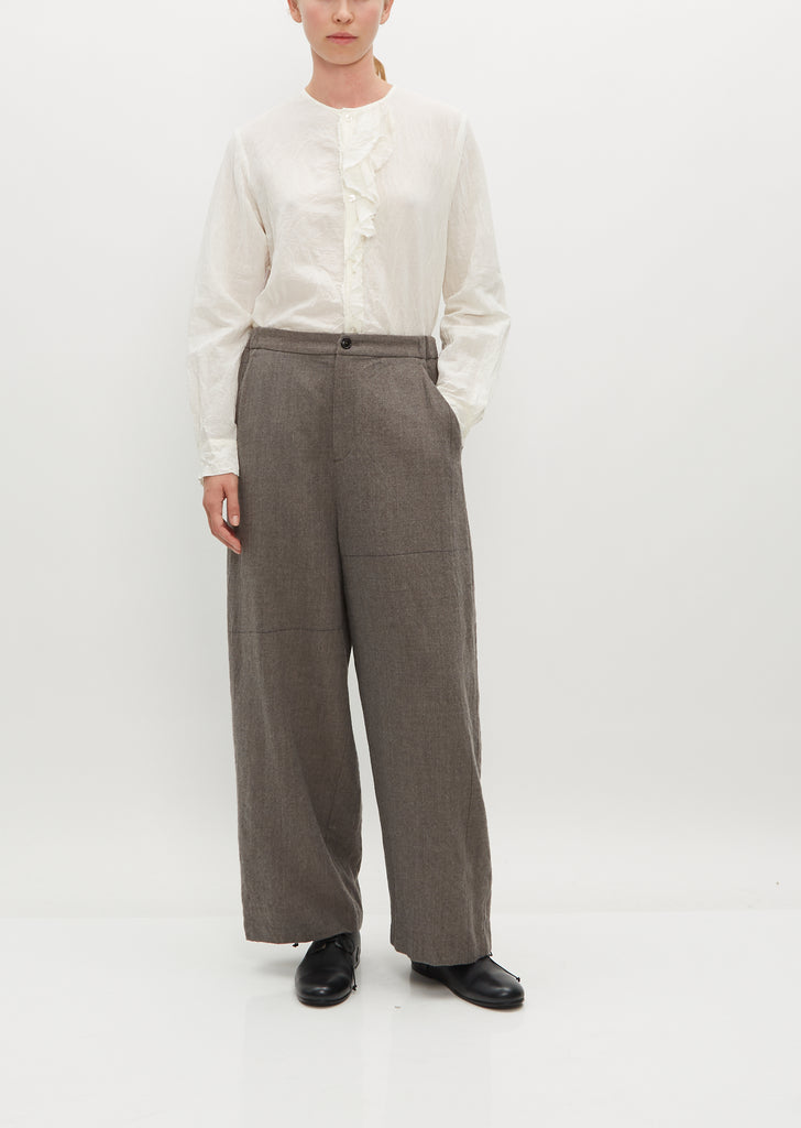 Wool Twill Wide Pants