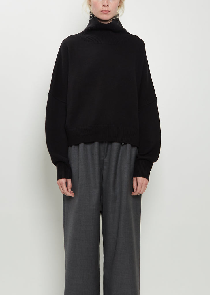 Luke Wool Cashmere Collar Sweater — Black