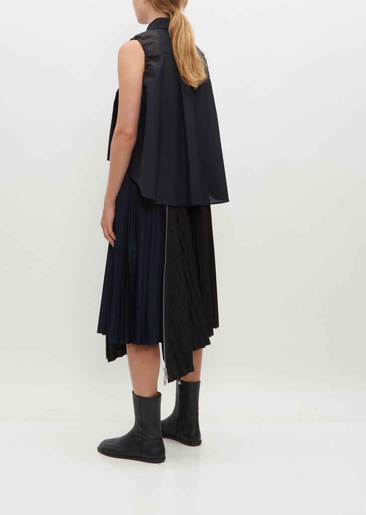 Suiting Mix Sleeveless Shirt