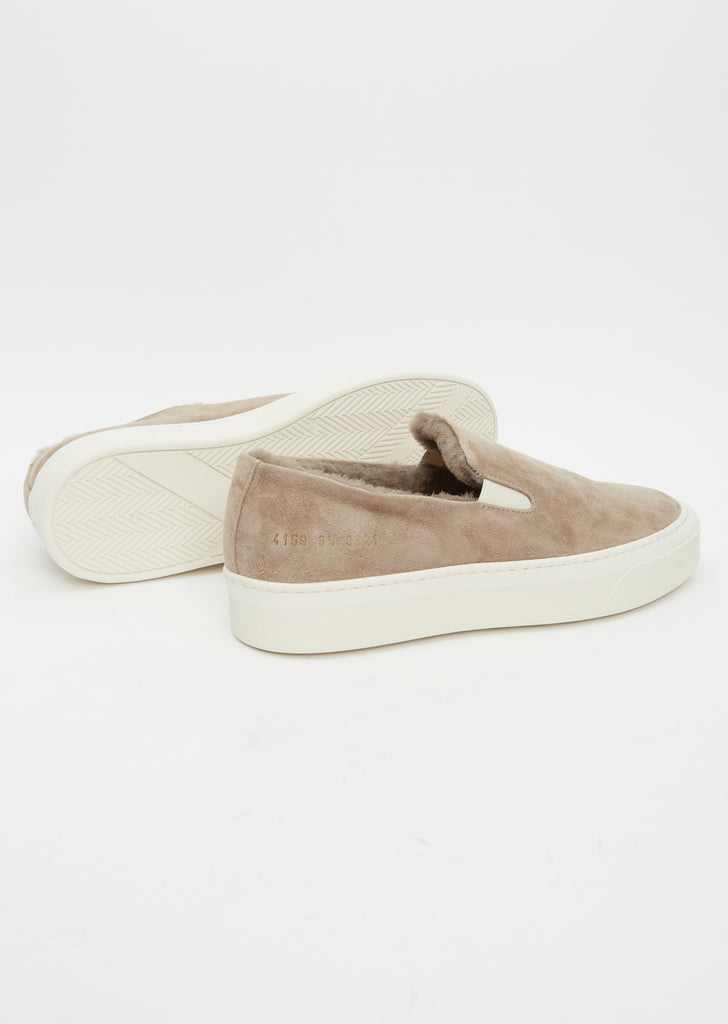 Slip on in Suede with Shearling