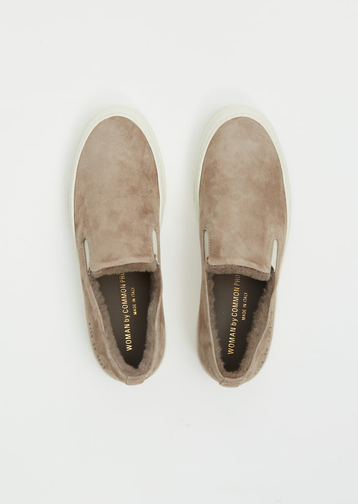 Slip on in Suede with Shearling