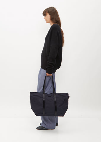 Exclusive Gabardine Tote, Medium — Navy