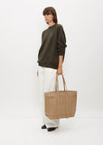 Washed Canvas 6-Pockets Tote — Taupe