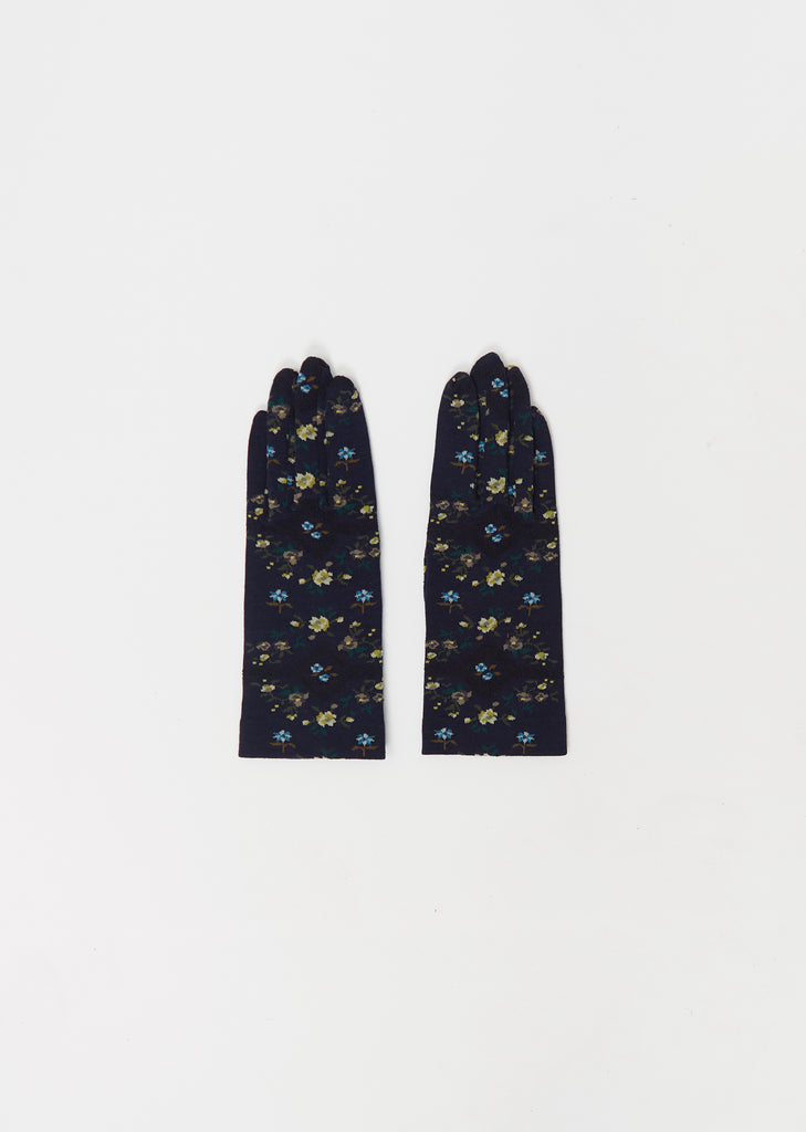 Sock Stretch Wool Knit Gloves — Navy