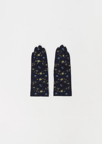 Sock Stretch Wool Knit Gloves — Navy