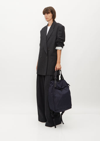 Exclusive Gabardine 2-Way Backpack — Navy