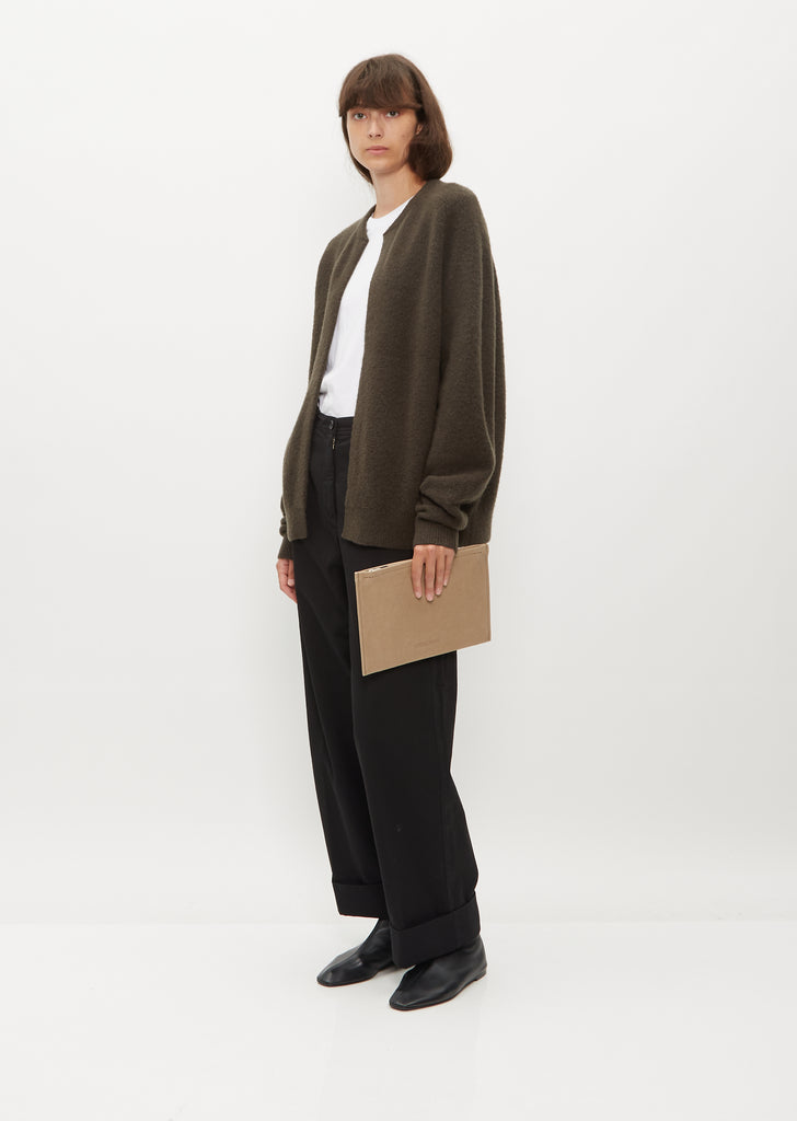 Washed Canvas Pouch Large — Taupe