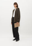 Washed Canvas Pouch Large — Taupe