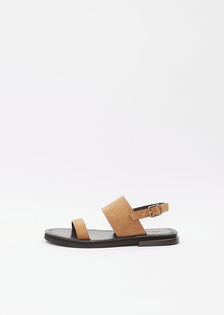 Wide Leather Strap Sandal