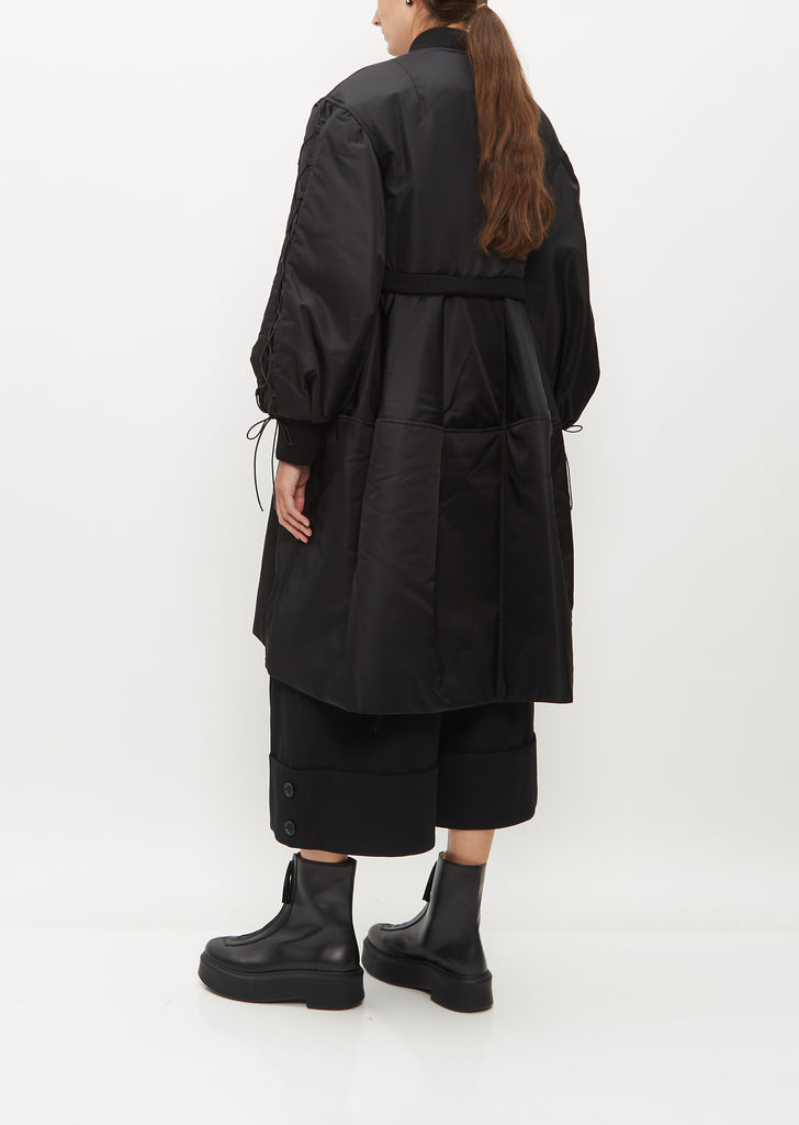 Puff Sleeve Zip-Up Bomber Coat