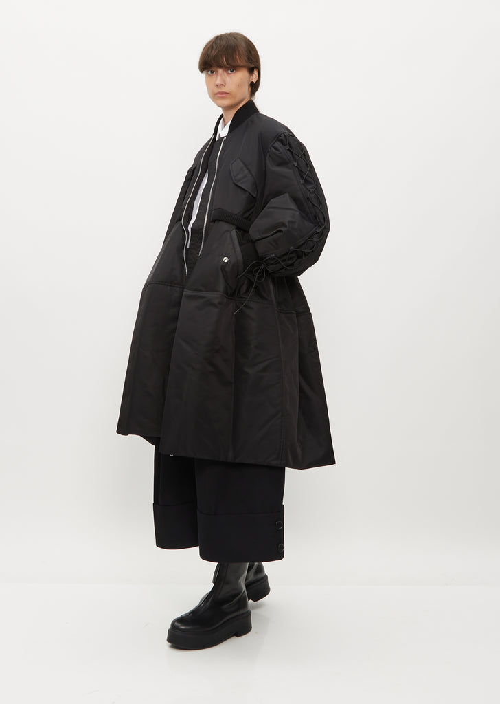 Puff Sleeve Zip-Up Bomber Coat
