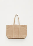 Washed Canvas 6-Pockets Tote — Taupe
