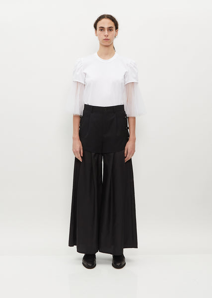 Wool Gaberdine Layered Trousers – La Garçonne
