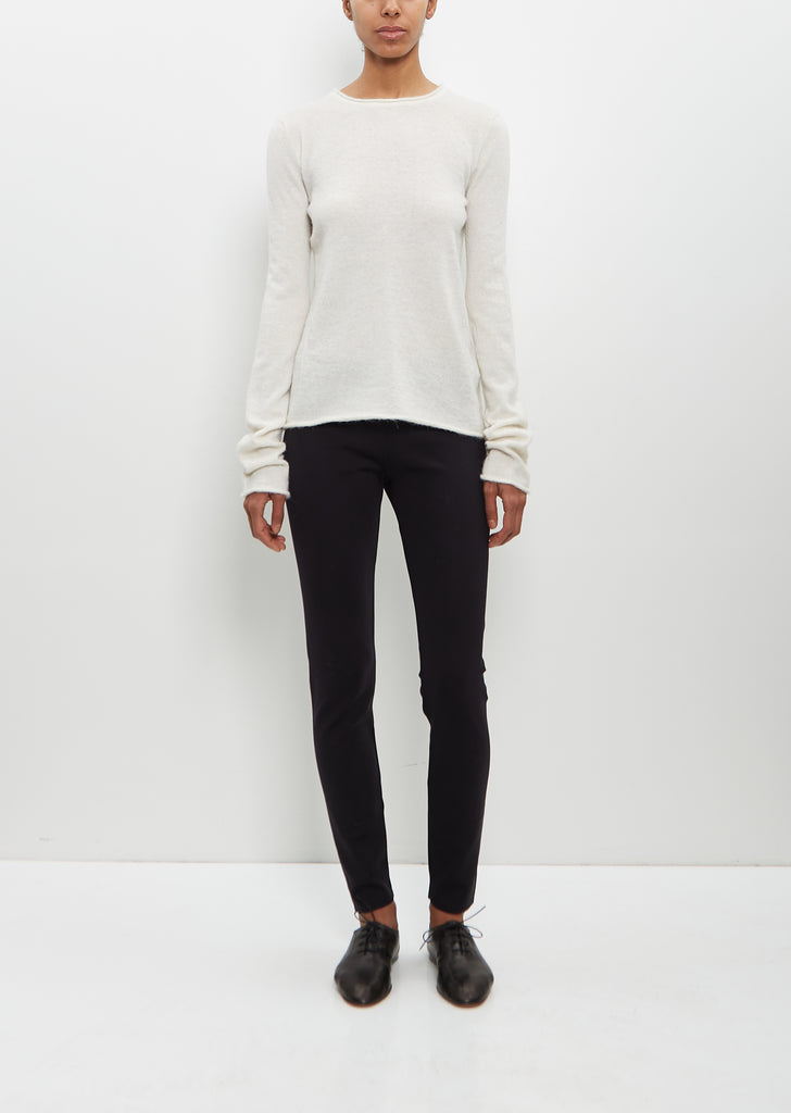 Alpaca Knit Crewneck Sweater — Raw White