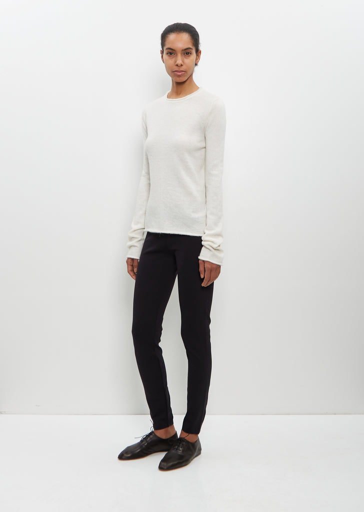 Alpaca Knit Crewneck Sweater — Raw White