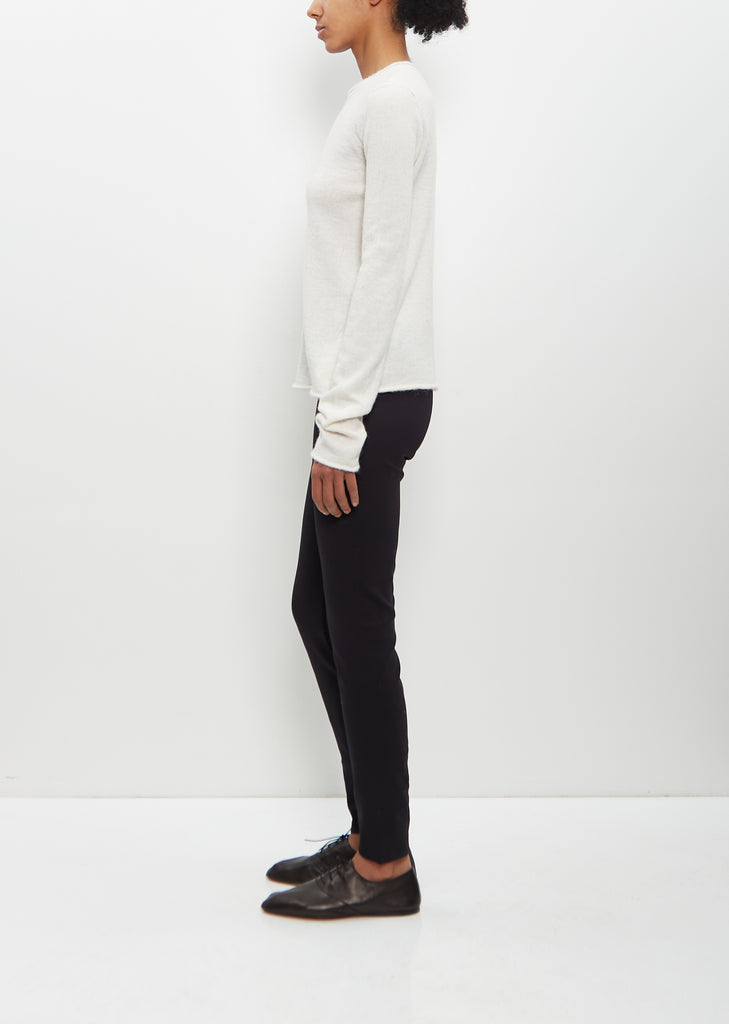 Alpaca Knit Crewneck Sweater — Raw White