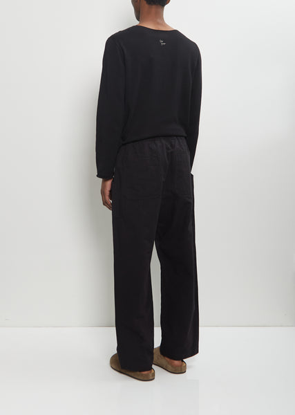 Cotton Linen Herringbone Trousers — Black – La Garçonne