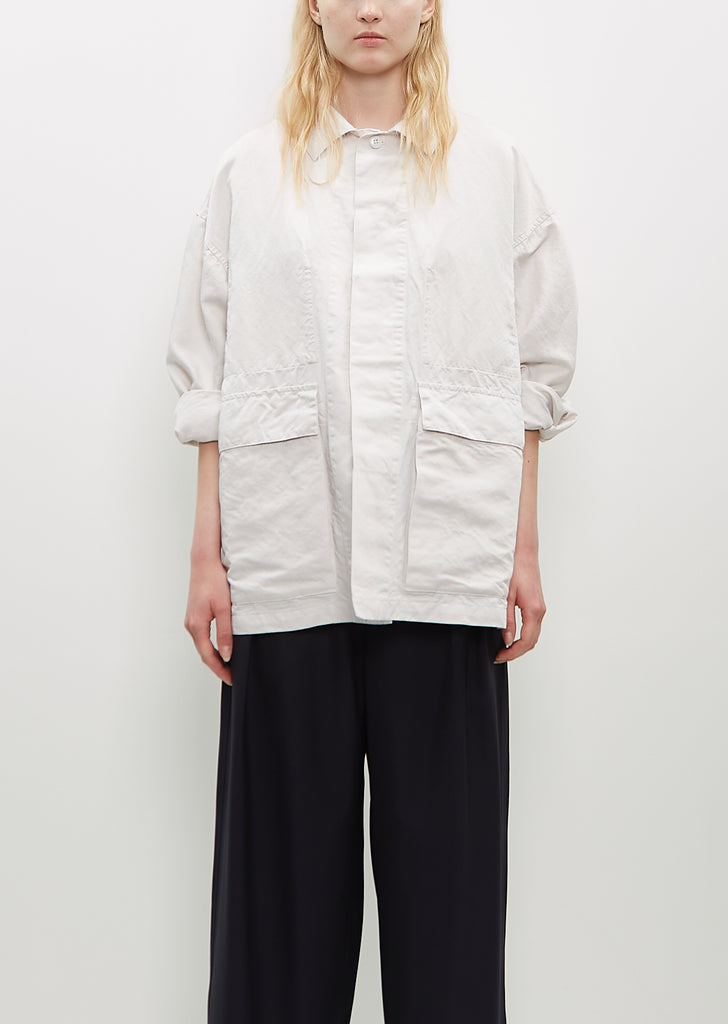 Coverall Linen-Cotton Jacket — Smoke Gray