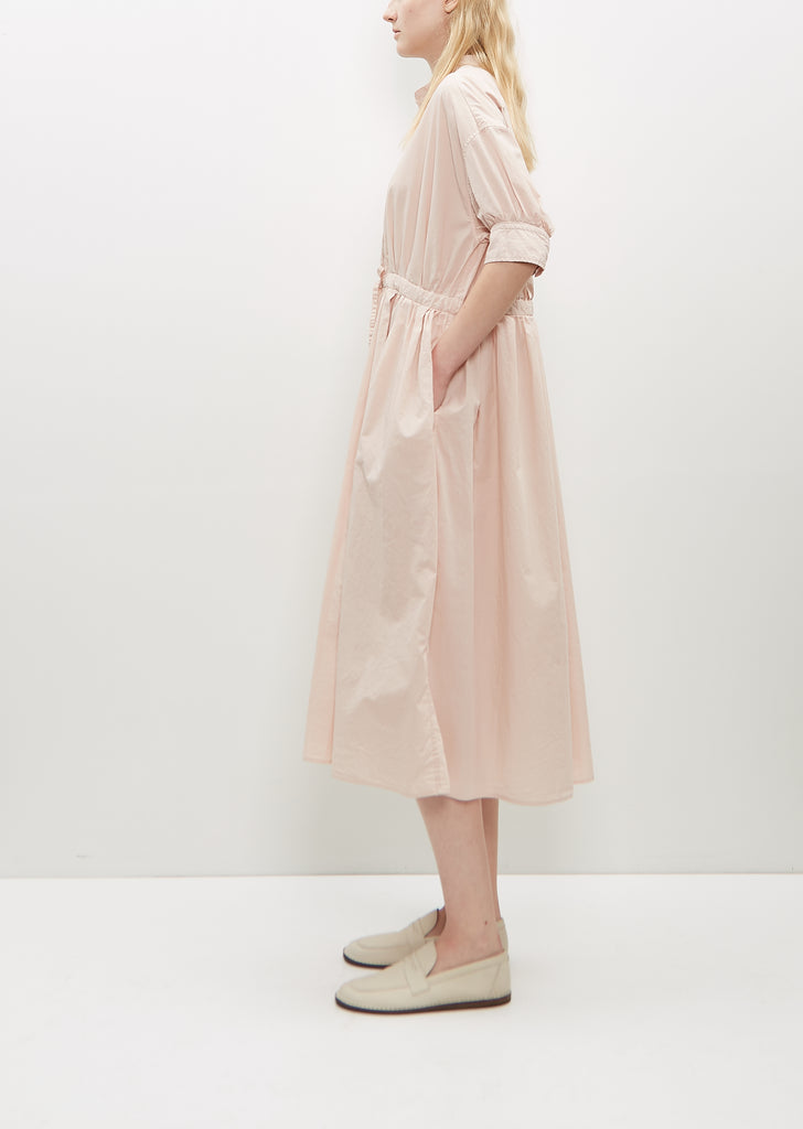 Half Bishop Sleeve String Dress — Smoke Pink